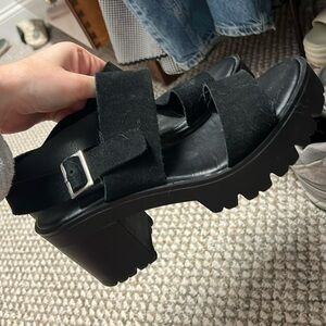 Chunky wide strap sandals